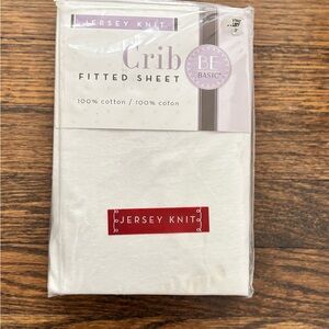 Baby Essentials Jersey Knit Crib Fitted Sheet in Soft White